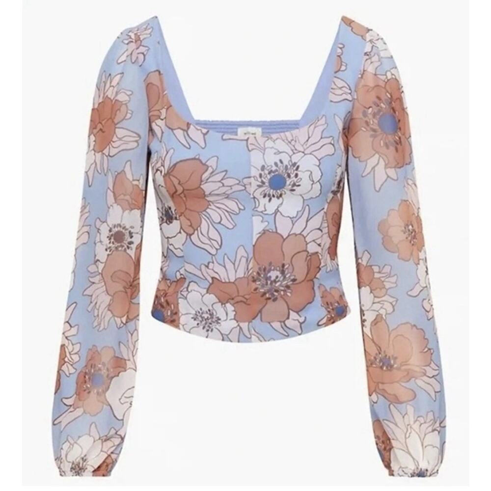 NWT Aritzia Wilfred Grace Top Floral victorian poetic small romantic designer